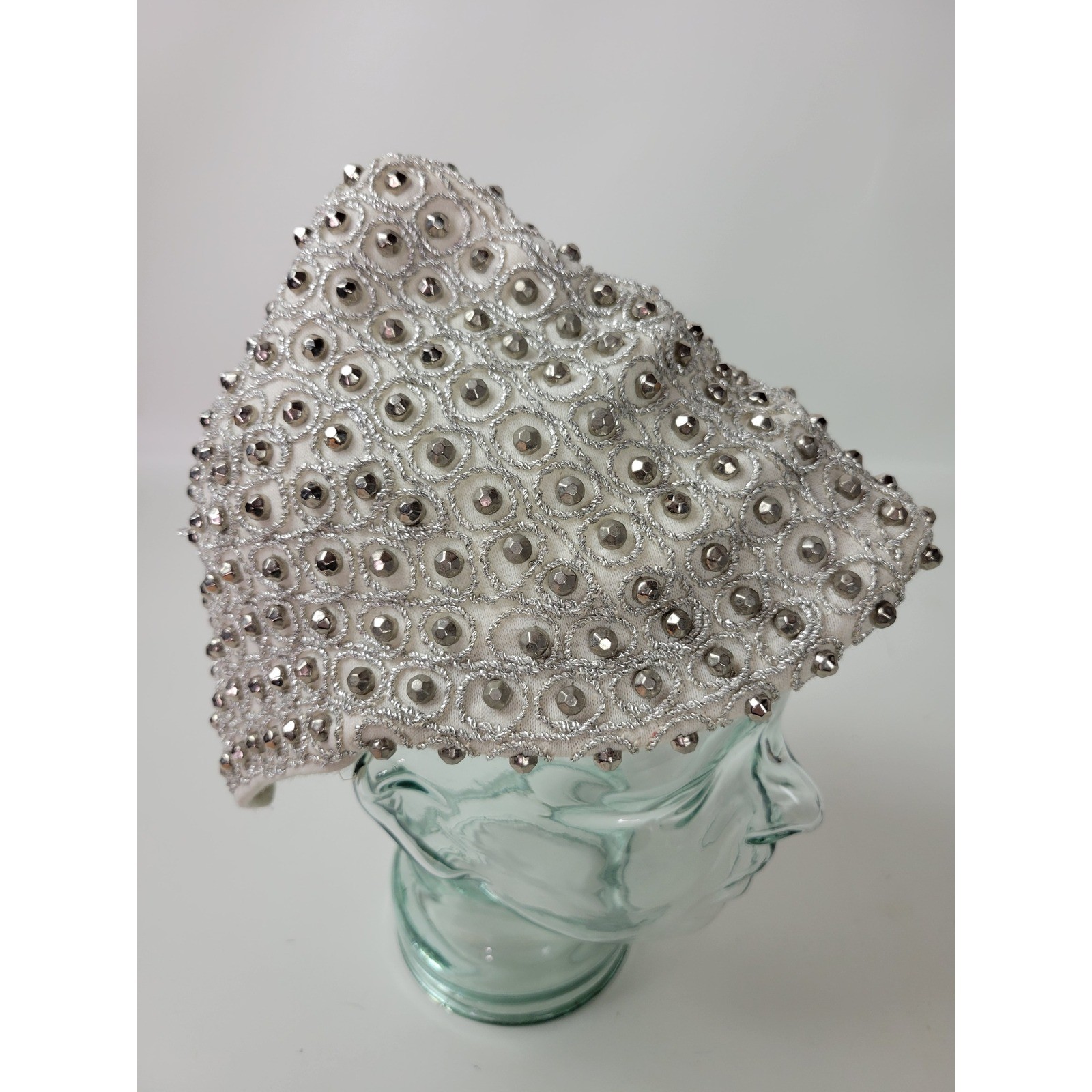 Vintage Mr Milton Studded Cocktail Helmet Hat Marshall Field Debutante Room