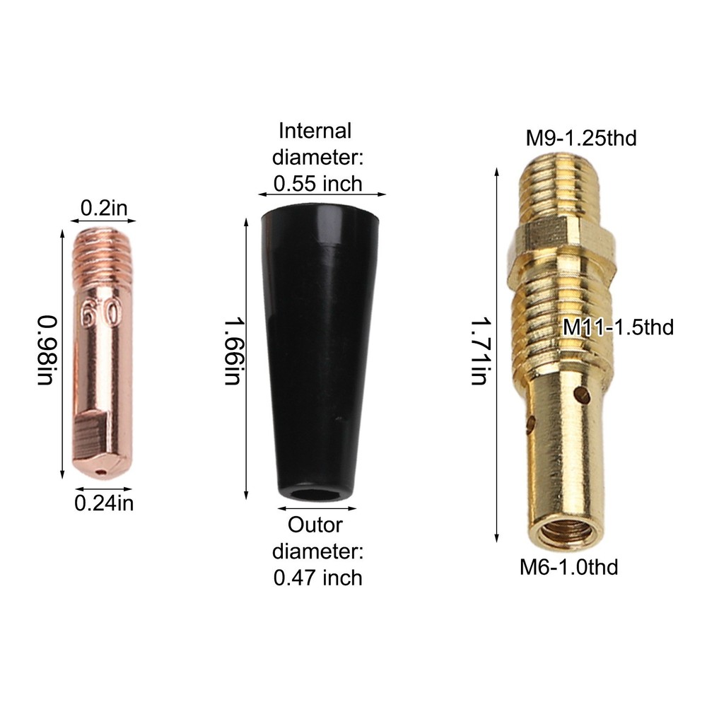 48Pcs Gasless Contact Tips and Diffusers Compatible with Multiple Welders