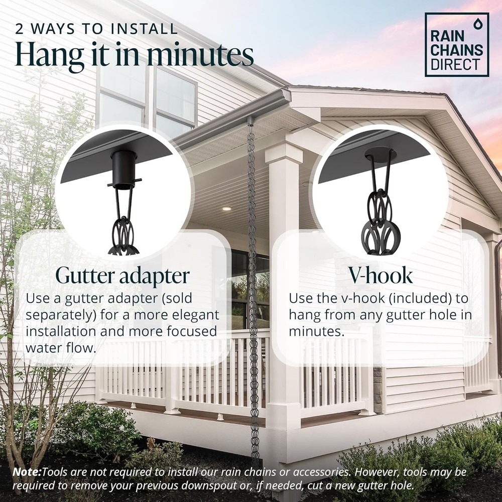 Open-Flow Design Rain Chain - Hassle-Free Water Flow