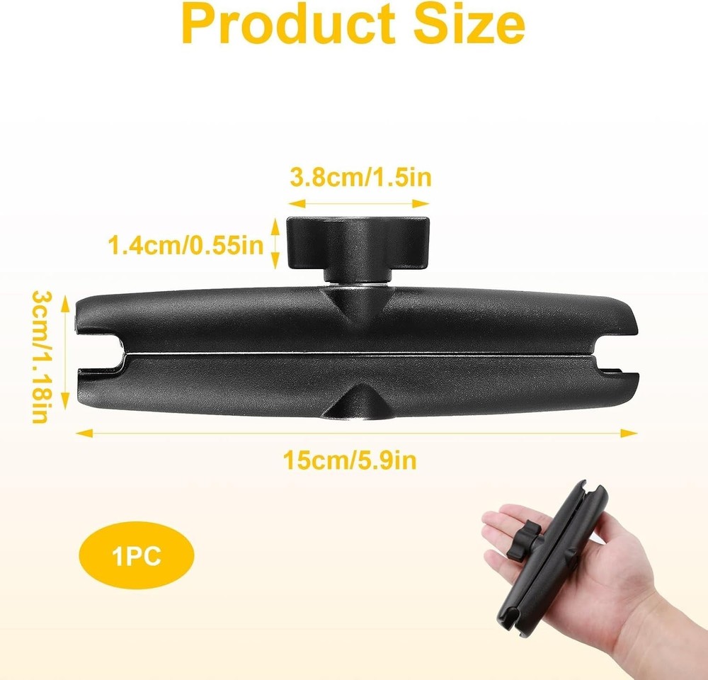 Dual Extension Double Socket Arm Compatible with RAM Mount B Size 1" Ball