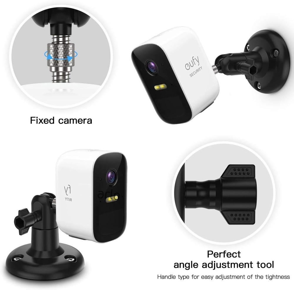 Adjustment Wall Mount Holder Compatible with Eufycam 2,eufyCam 2PACK, BLACK