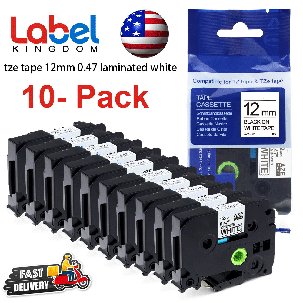 TZ-231 TZe-231 12mm White Compatible Label tape for Brother P-Touch PT-D210 H110