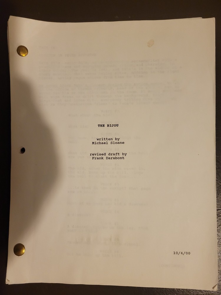 The Bijou Script | Frank Darabont Revised Draft Oct 2000 | The Majestic