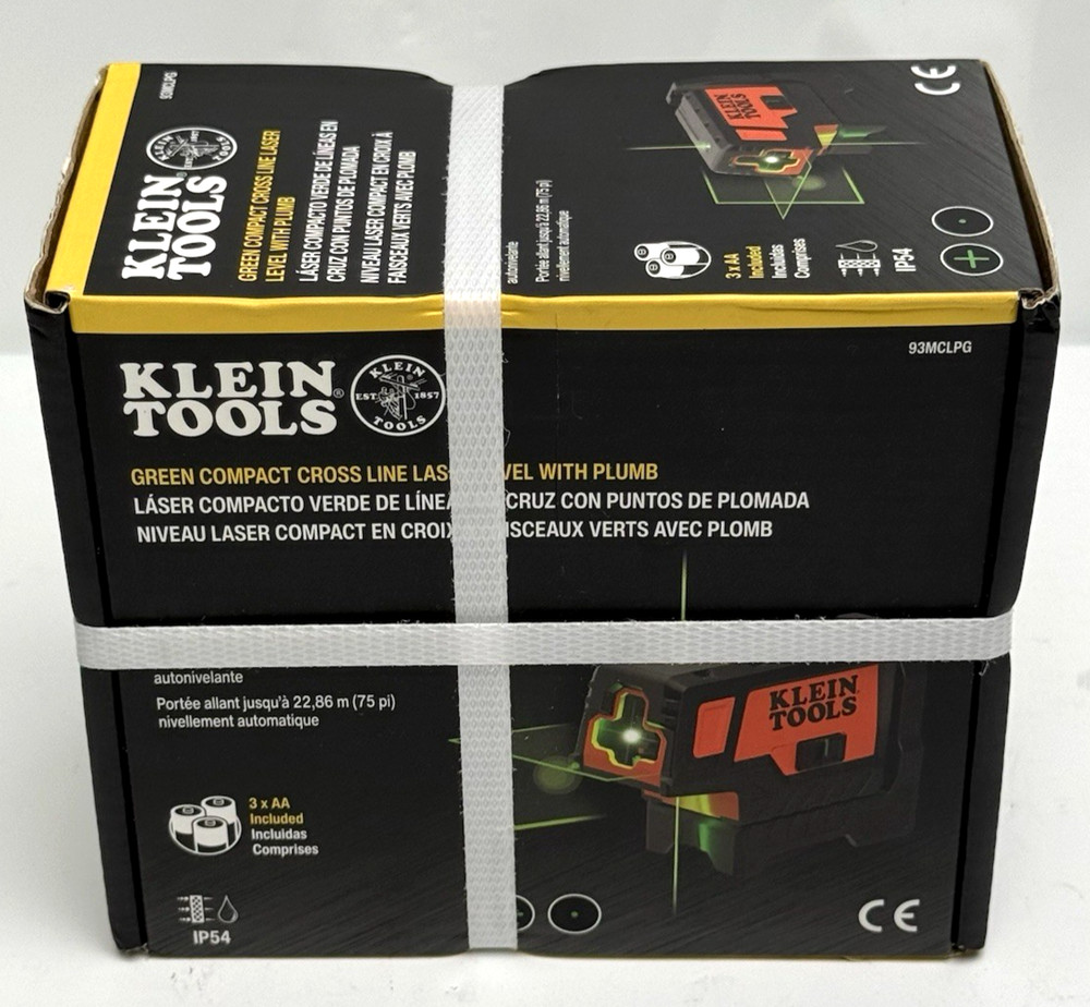Klein Tools 93MCLPG Compact Green Cross-Line Laser Level w/ Plumb