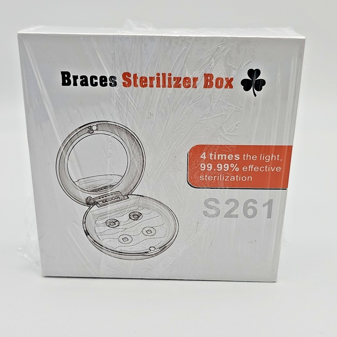 PINK Dental Retainer Case UV Light Sterilizer Storage Box Cleaner Disinfects