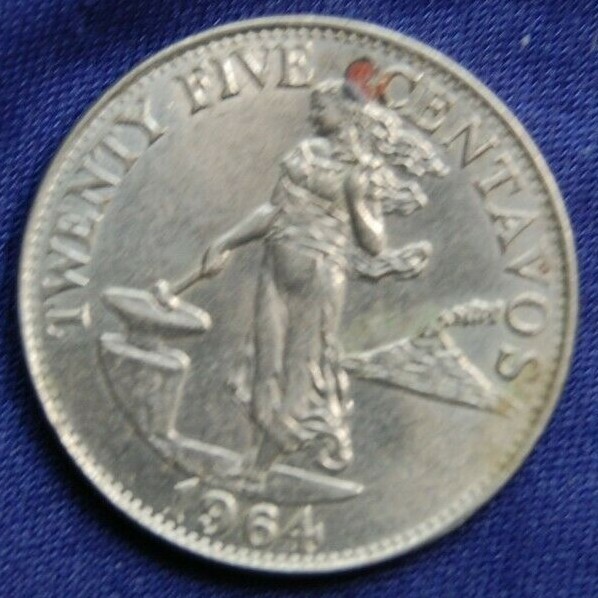 Philippines 25 Twenty Five Centavos 1964 coin