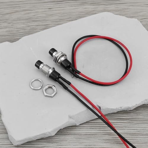 10PCS SPST Mini Push Button Pre-Wired 12V DC 5A Line Length 14cm Button