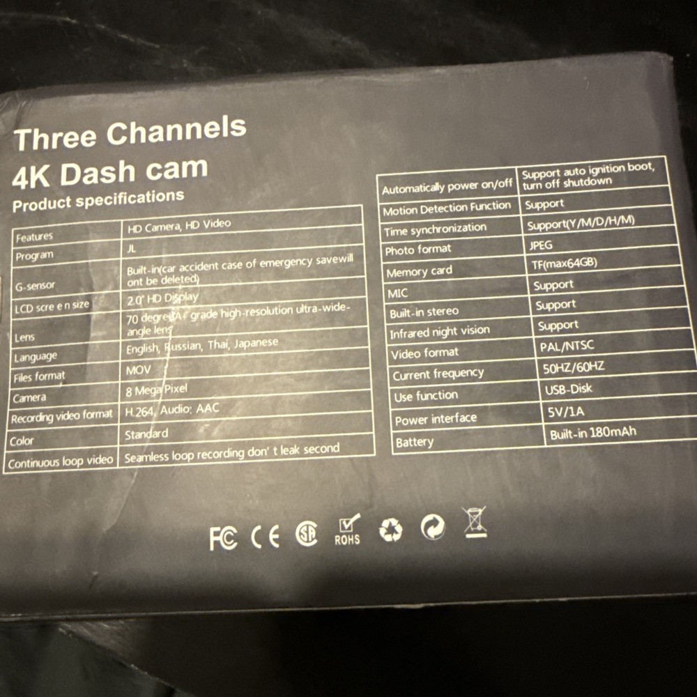 Three Channel 4k Dash Cam