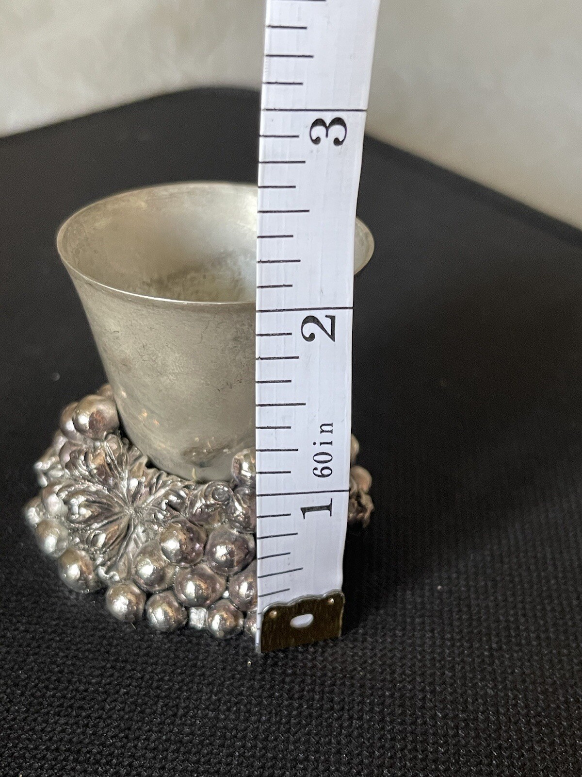 Godinger Silver Plated Cup Heavy Base Grape Design 2 Inches Tall