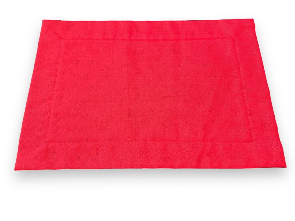 10 Classic Red Hemstitch Rectangular Placements for Christmas Holidays All Year