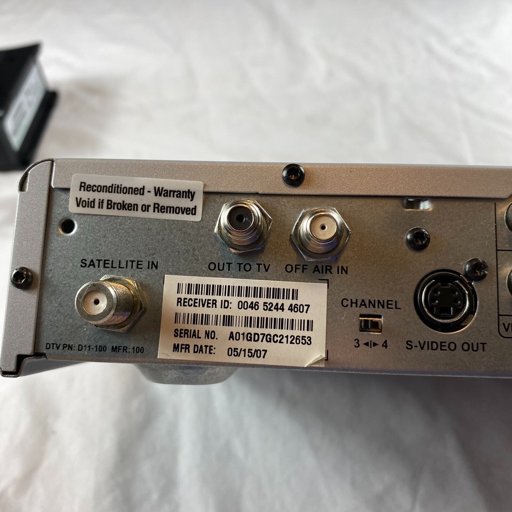 Direct TV Model D11 Satellite Receiver Box, Power Cable, Preowned