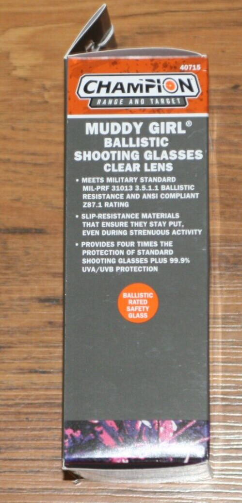 Champion Muddy Girl Ballistic Shooting Glasses - Clear Lens - #40715