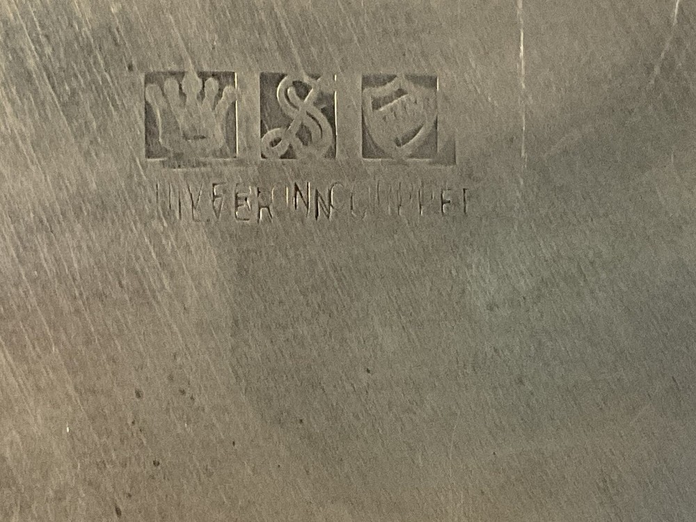 Sheridan Handled 4 Inch Tall CREAMER Silver on Copper Double Stamped 2.5 Dia