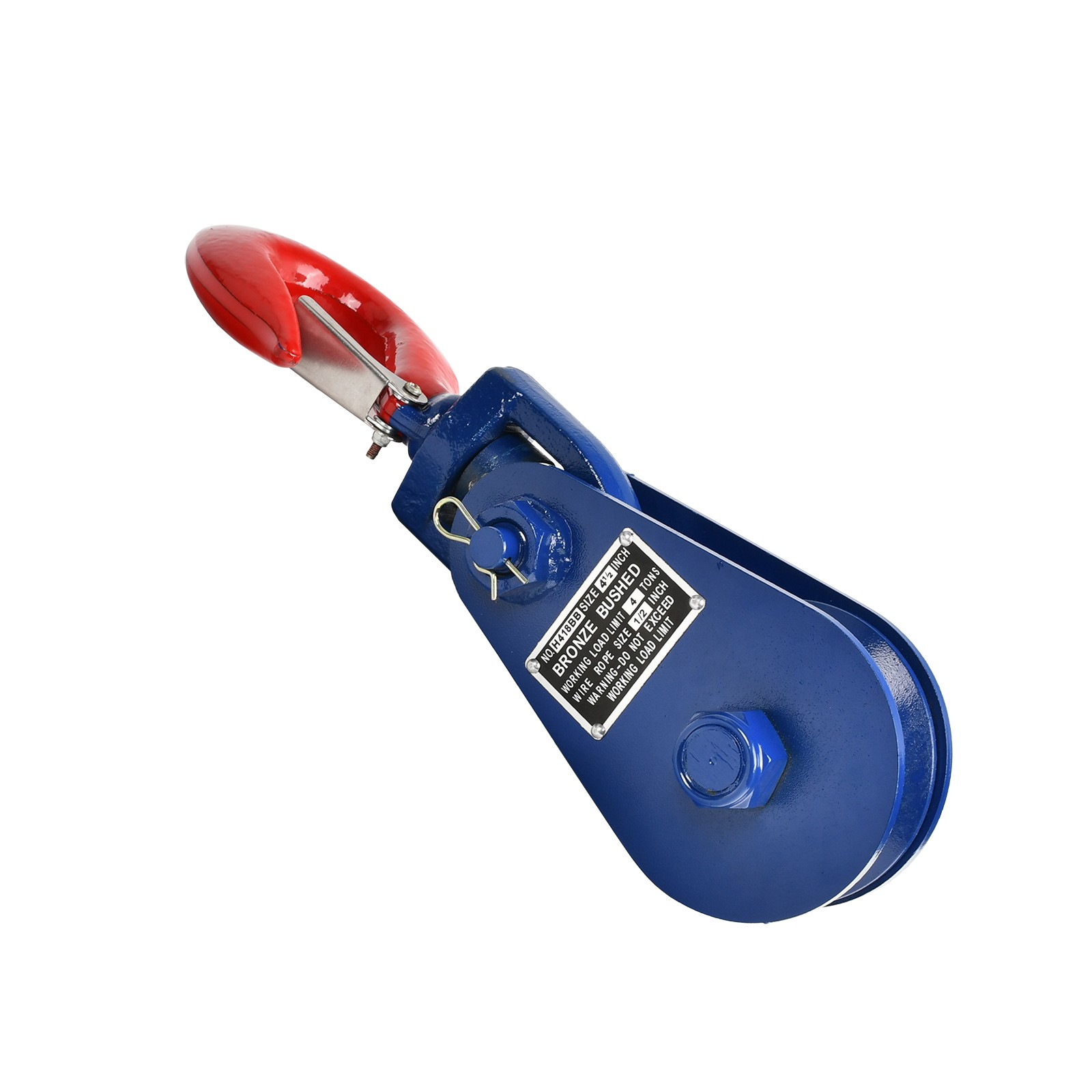 4 Ton Snatch Block 4-1/2" Sheave 1/2" Wire Rope w/Swivel Hook Wrecker Roll Back