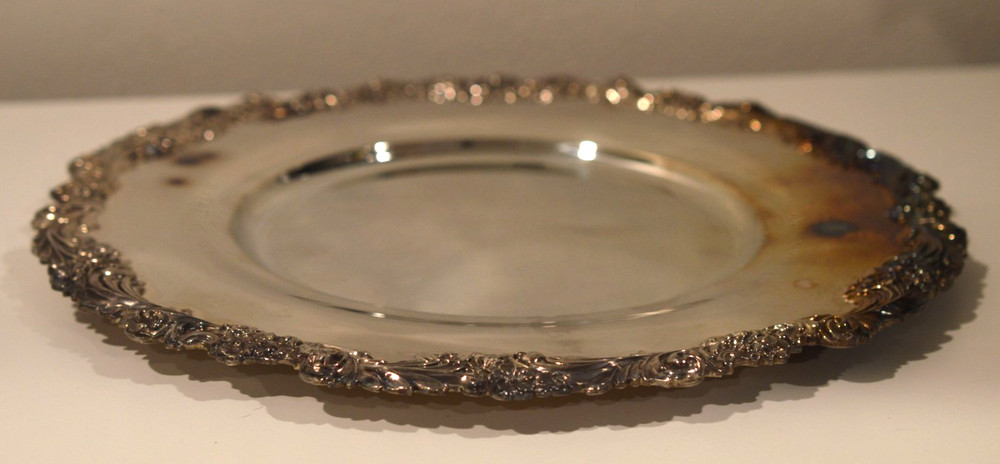 Reed & Barton Silverplated Burgundy Collect 2323 Round Serving Tray Platter