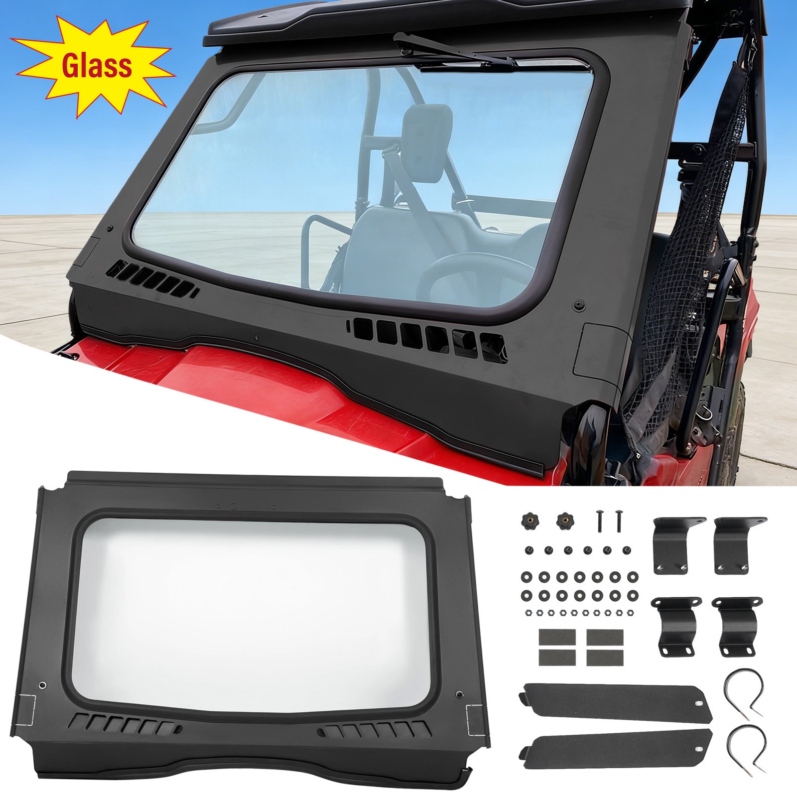 For 2015-2024 HONDA PIONEER 500 /21-25 PIONEER 520 Front Clear Glass Windshield
