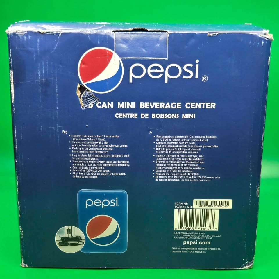 Pepsi 6 Can Mini Fridge Beverage Center