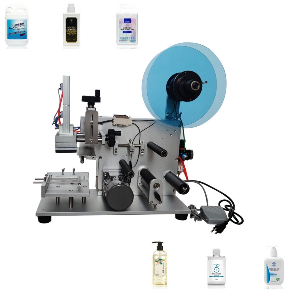 110V Flat Surface Labeller Square Bottle Labelling Machine 300mm Label Roll