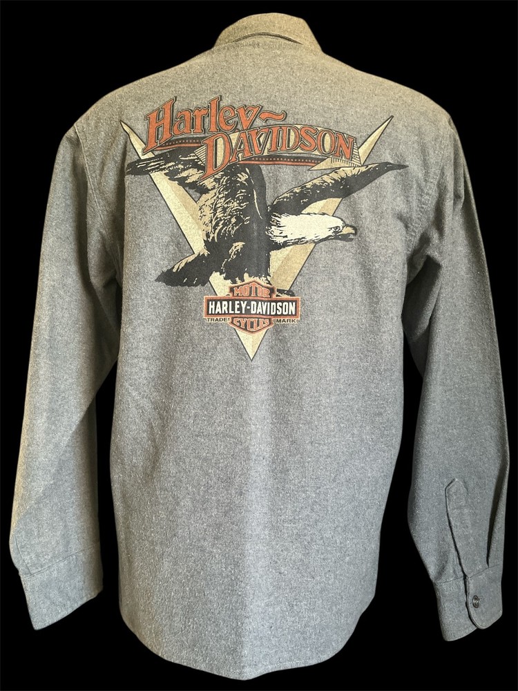 Harley Davidson Motorcycles Ladies Button Up Flannel Shirt (Medium)
