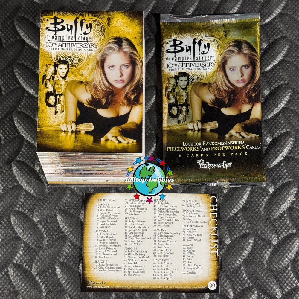 BUFFY VAMPIRE SLAYER 10TH ANNIVERSARY COMPLETE 90-CARD SET+WRAPPER 2007 INKWORKS