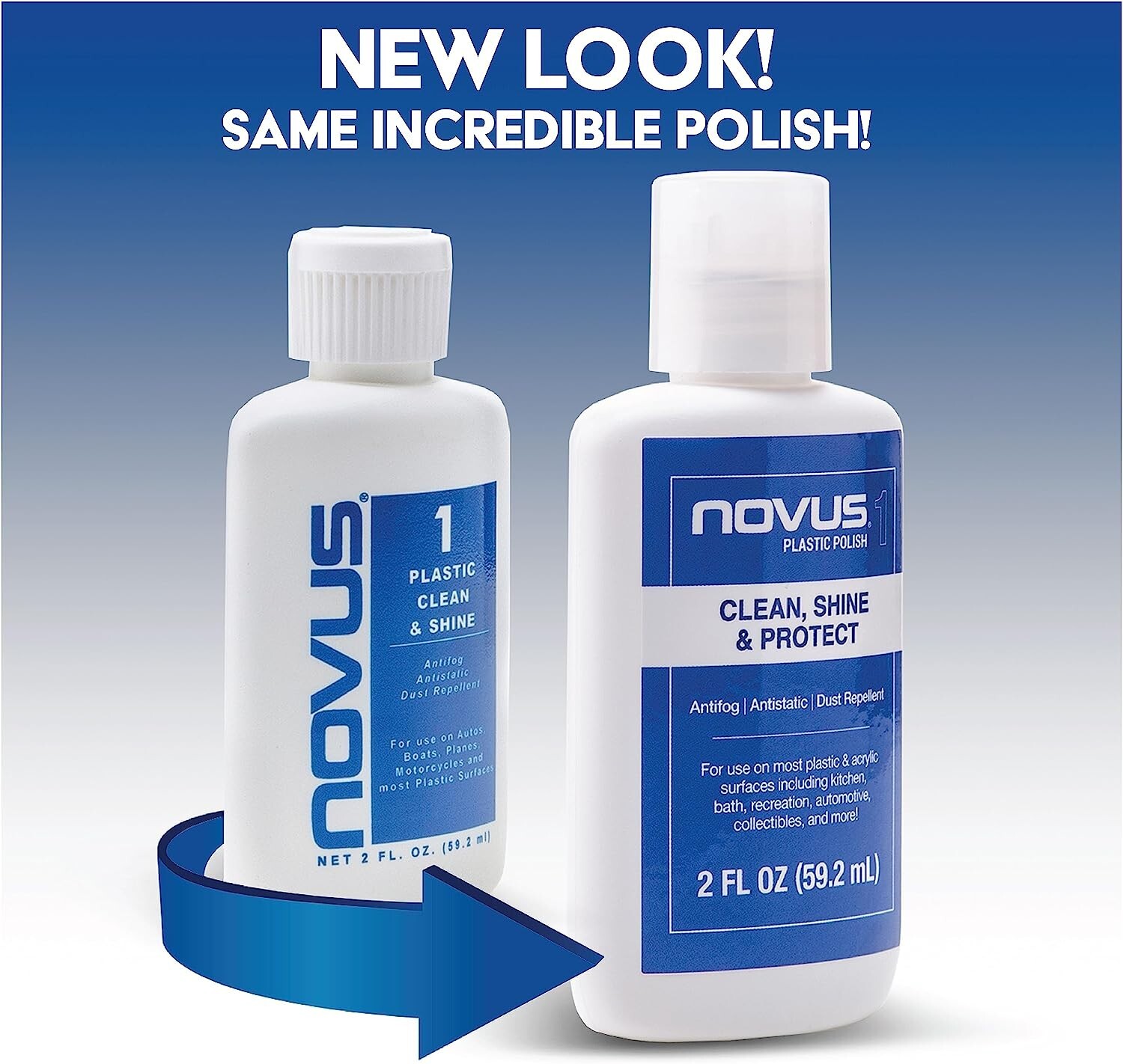 Novus Plastic Polish Kit #1, #2 2oz. with 2 Polish Mates Premium Cloths