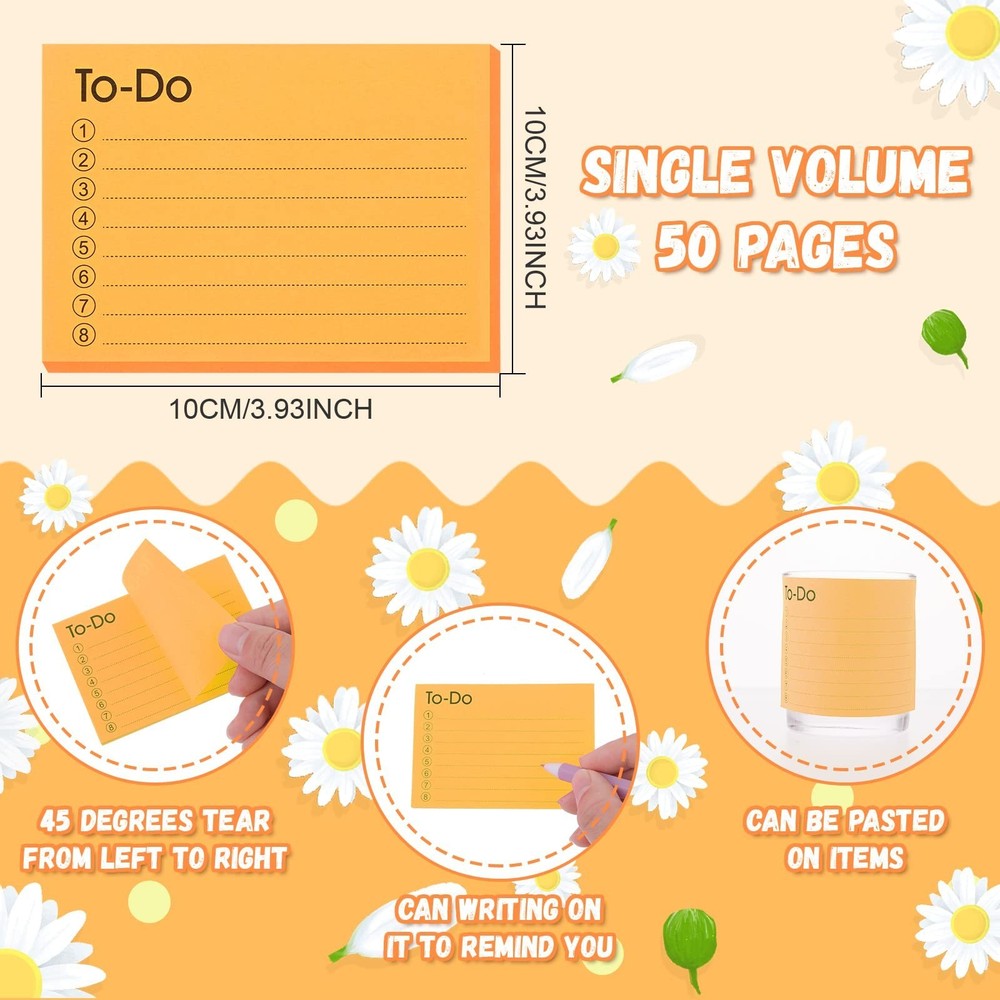 TIESOME 6 Pack To Do List Sticky Notes, 300 Sheets Self-Stick Notes with Line...