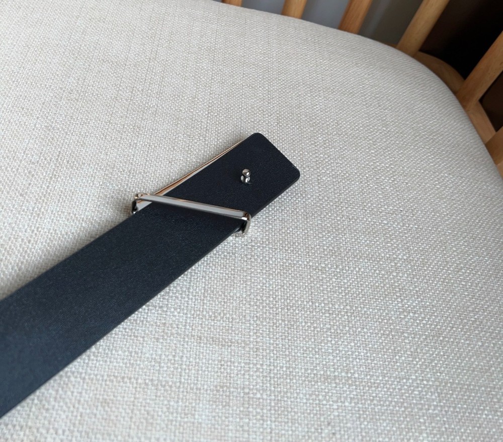 Prada men's black leather belt