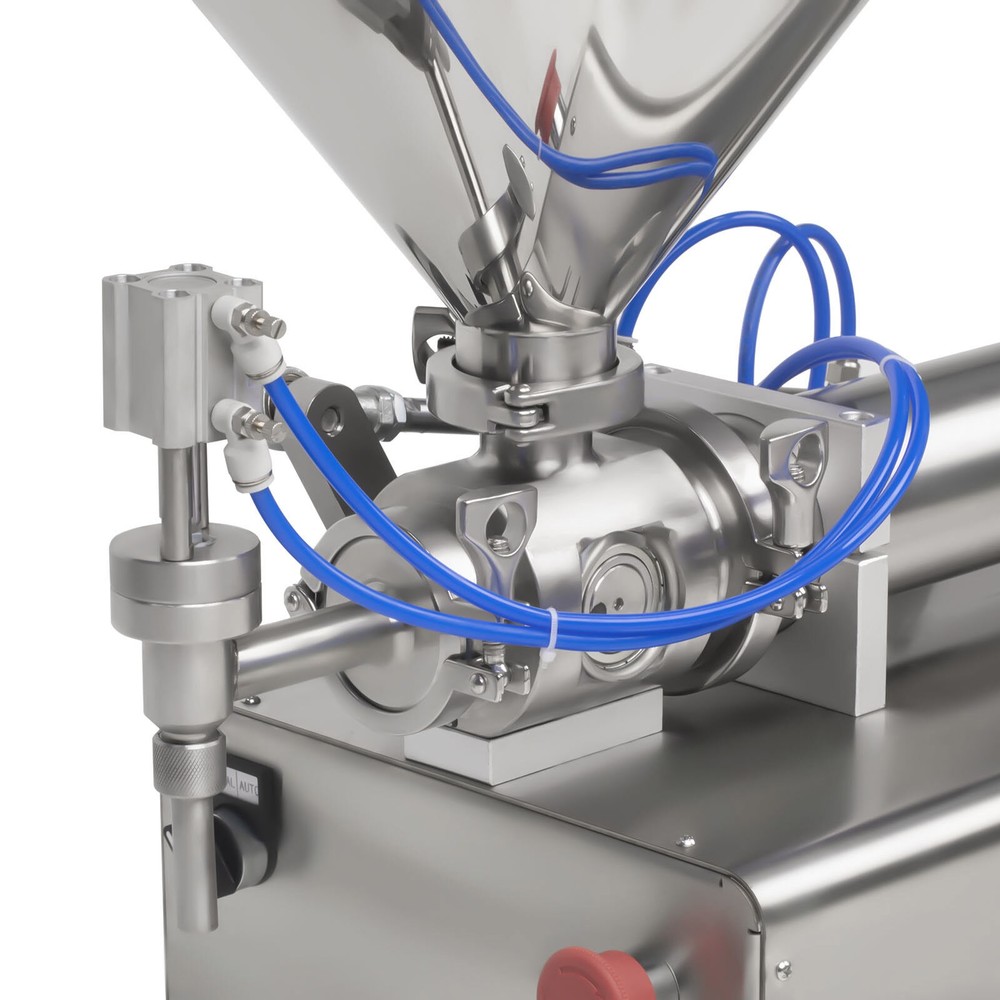 600ml Liquid Paste Filling Machine Pneumatic Bottle Pack Piston Filler & Hopper