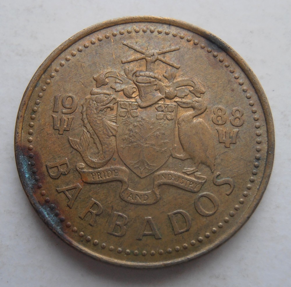 BARBADOS 5 CENTS 1988