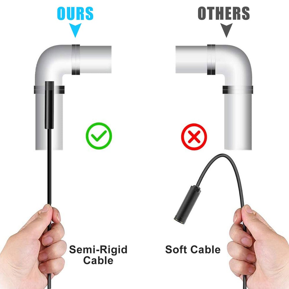 7mm HD Snake Endoscope Borescope Inspection Camera for USB Type C Android PC