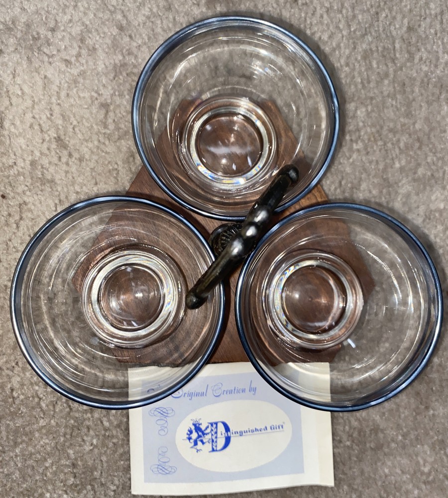 Vtg Silver Crystal Servette Set