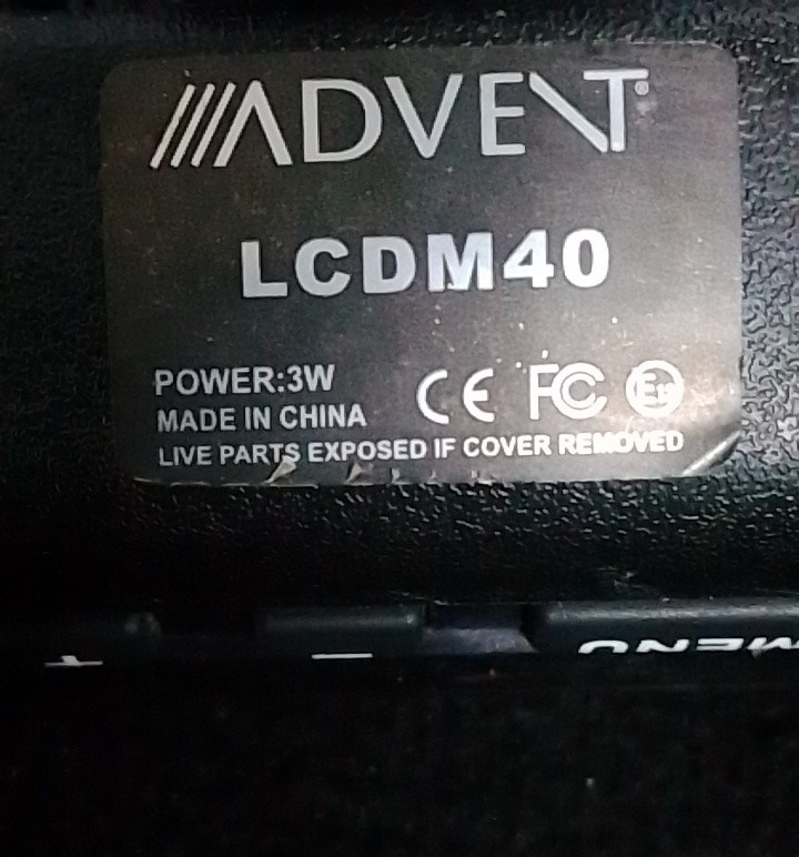 Advent LCDM40 Rear View Mirror