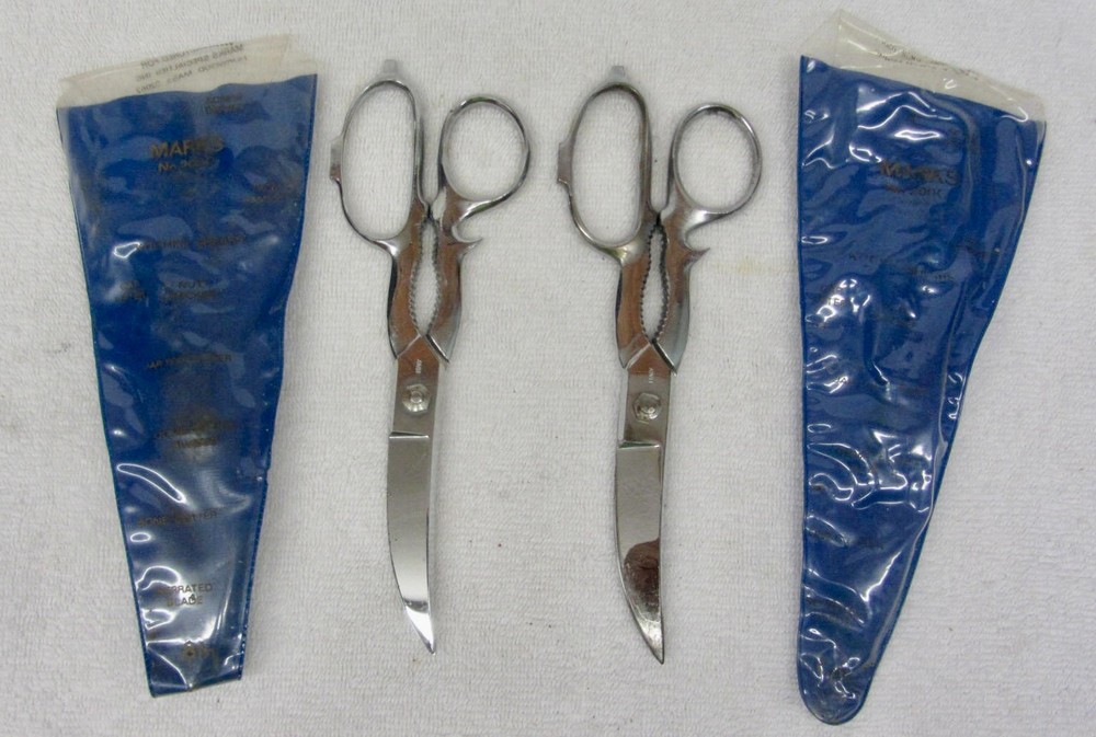 2 MARKS 200 C KITCHEN SHEARS Multi Purpose Scissors Nut Cracker w/ Case Italy