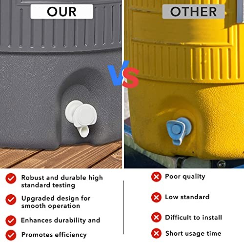 Upgrade Push-Button Cooler Spigot Replacement, Compatible with Igloo White-3PC