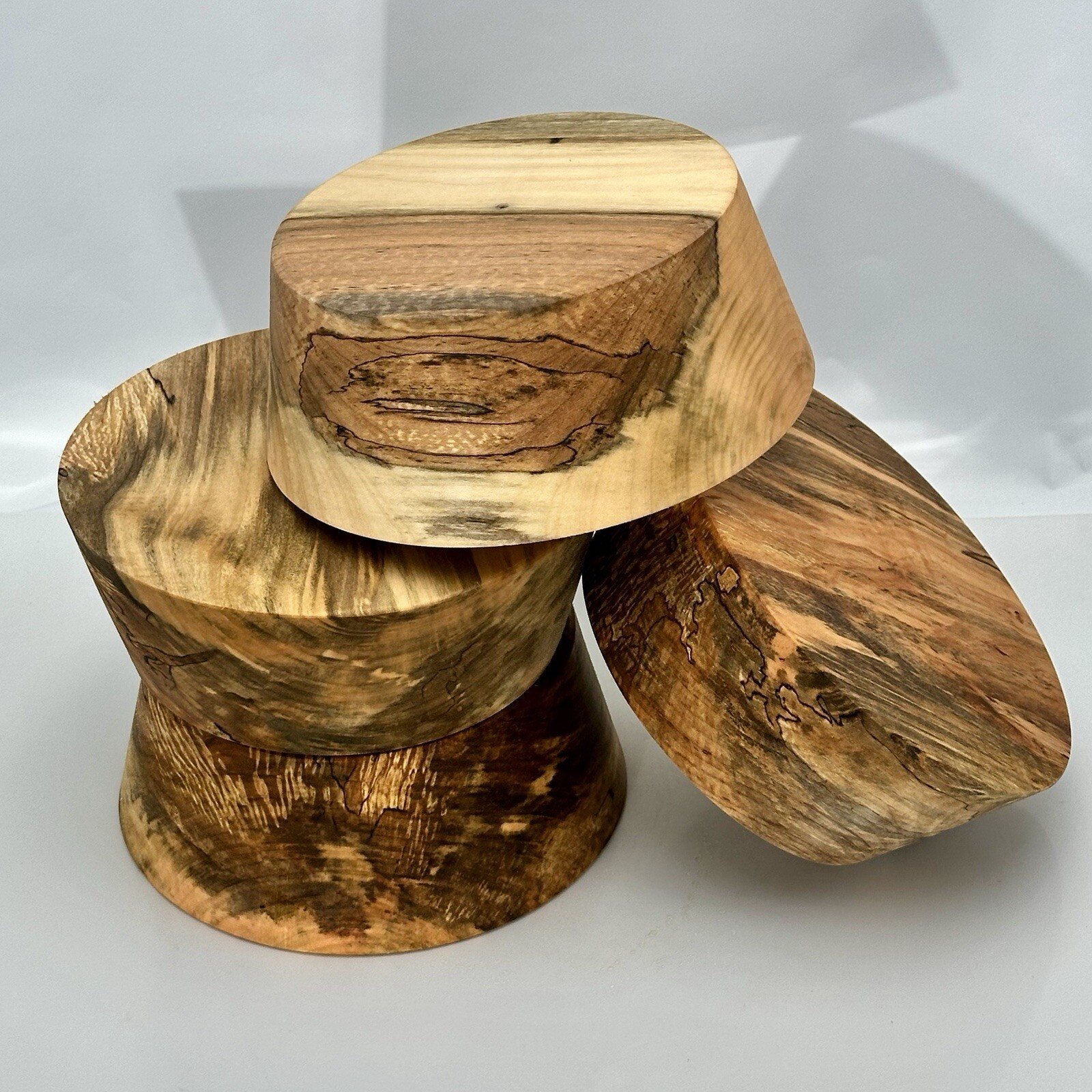 SPALTED MAPLE BOWL BLANKS, 10"X3.5" BULK LISTING, WOOD LATHE TURNING STOCK