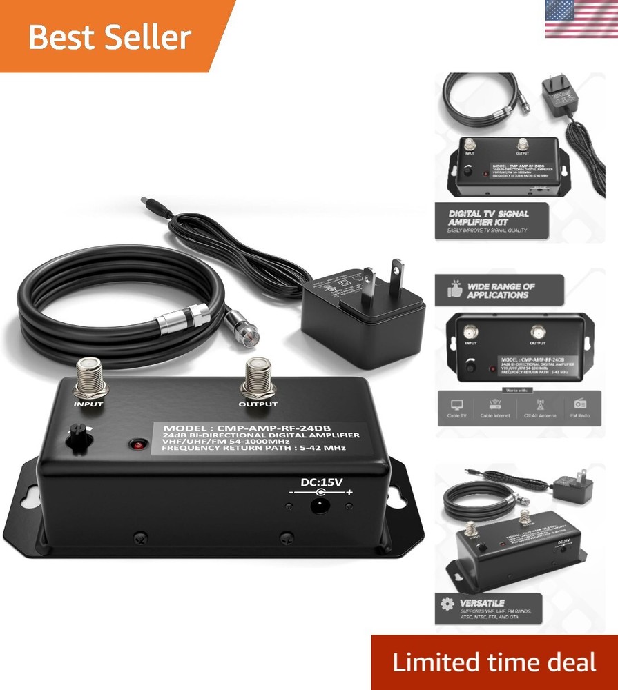 High-Performance Digital TV Amplifier – 1000 MHz Signal Boost with Gain Control