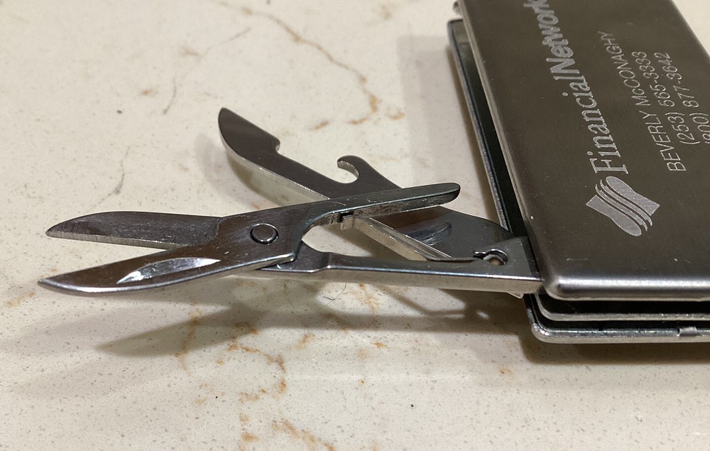 Belt Clip Tiny 5 Tool Mult-Tool (promotional give-away) Knife, Scissors Etc.