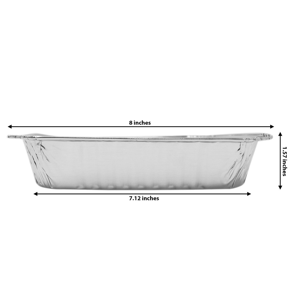 Fig & Leaf (35 Pack) Square Baking Foil Pans with Lids | 8" x 8" with 2" Wall