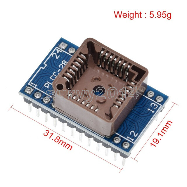 PLCC28 to DIP24 IC Test Socket EZ Programmer Adapter Socket Universal Converter