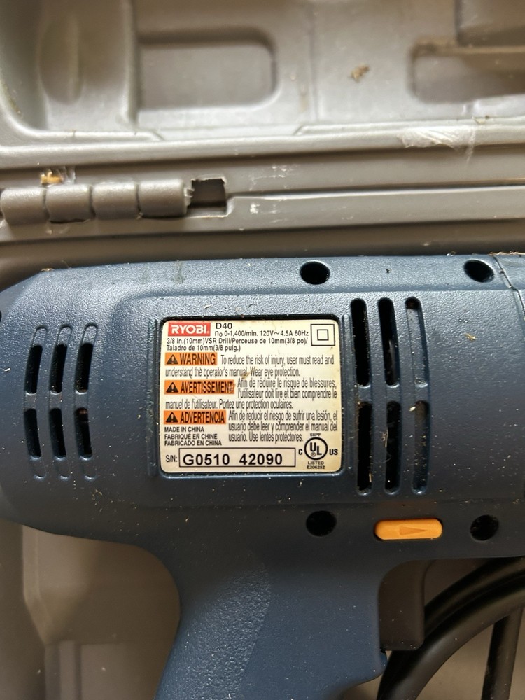 Ryobi Corded Power Drill 3/8" With Case