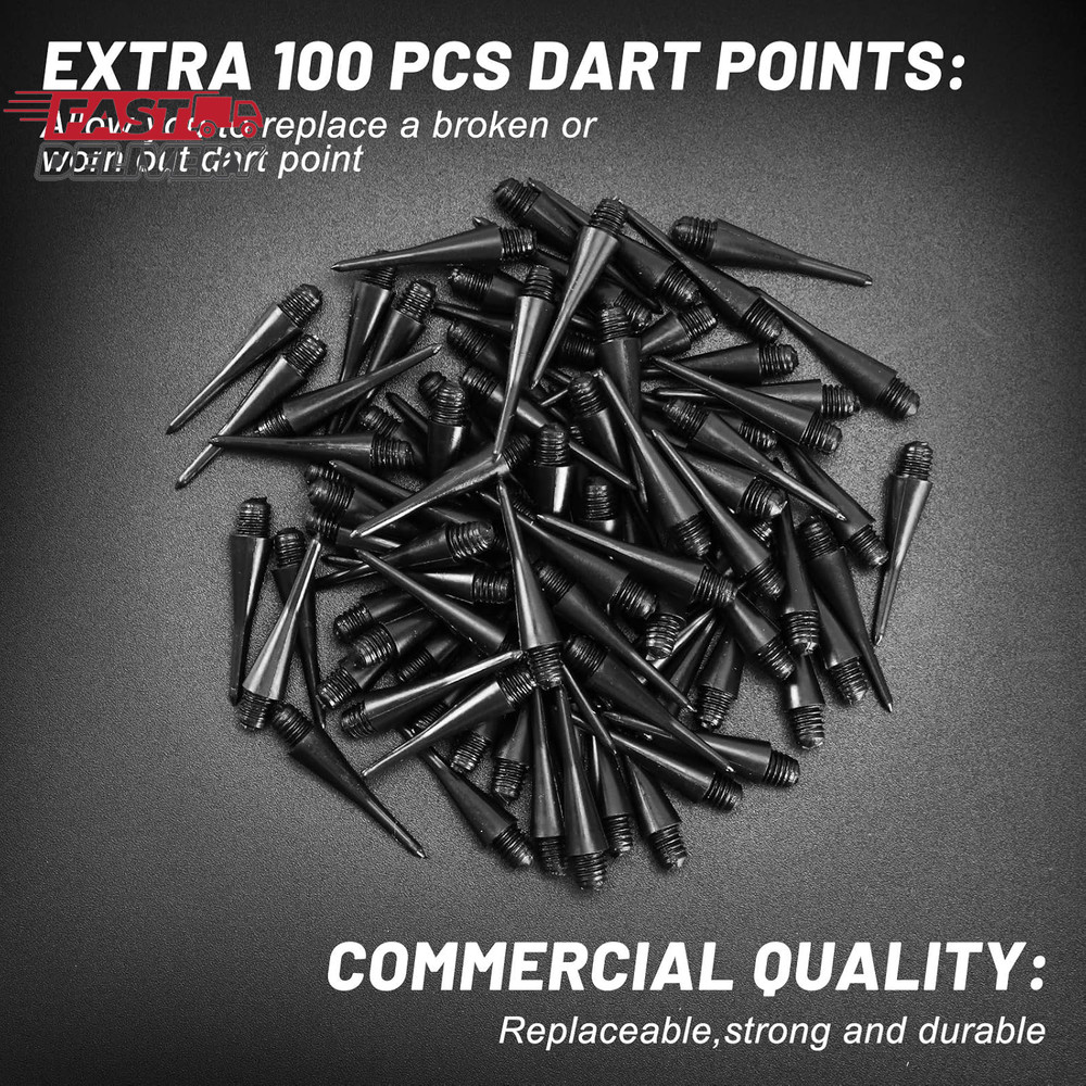 Accmor Soft Tip Darts, Bar Dart, Plastic Tip Darts Set, Attach Extra 100 Black 2