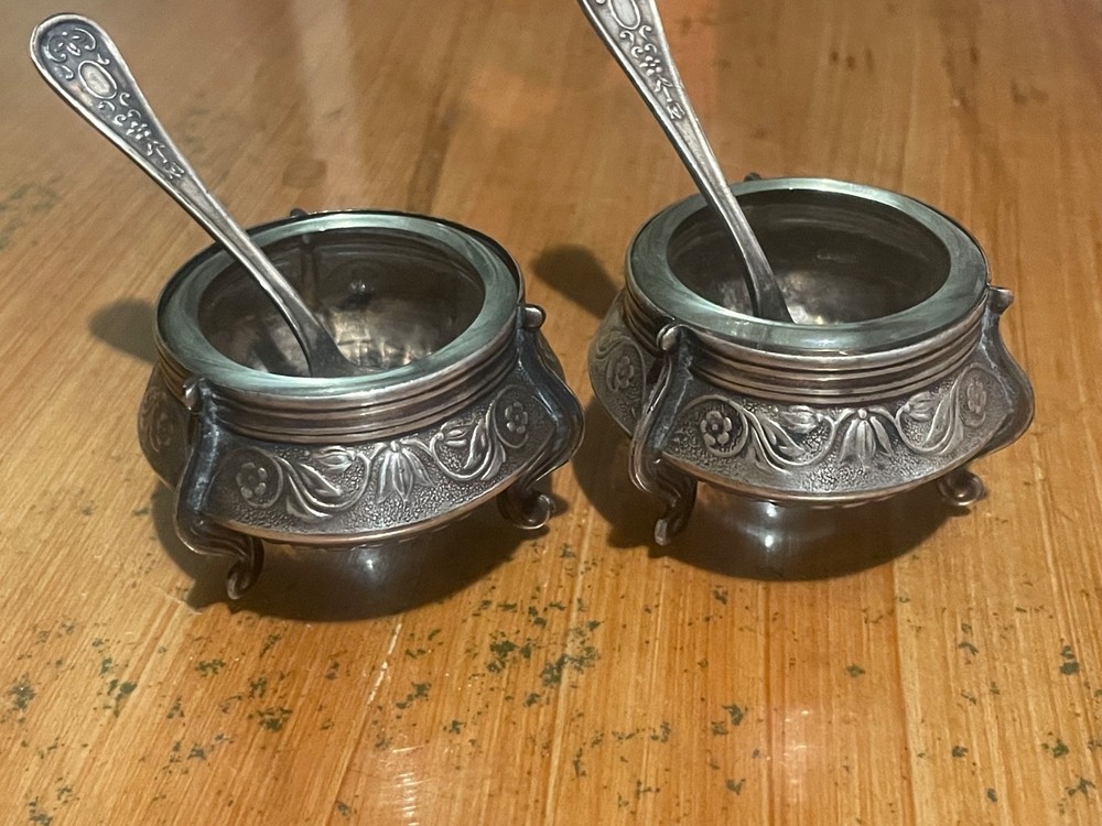 Vintage Salt Cellars with Spoons