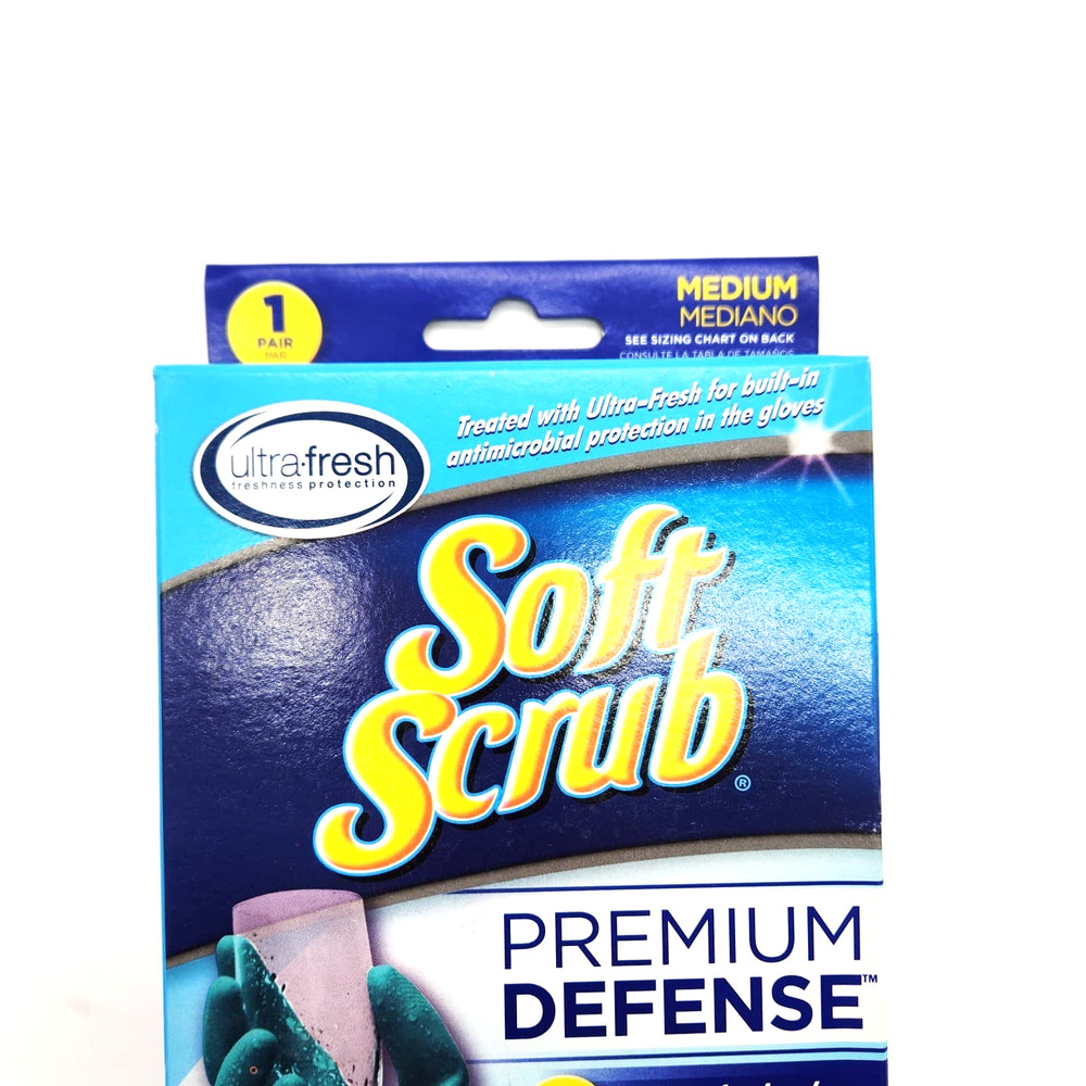 Soft Scrub Medium Cleaning Gloves 20 Mil 15" Ribbed 8 Pair Pack