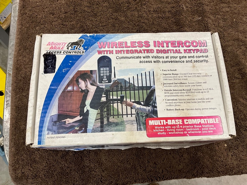Mighty Mule FM136 wireless intercom w/ digital keypad new in box gate security