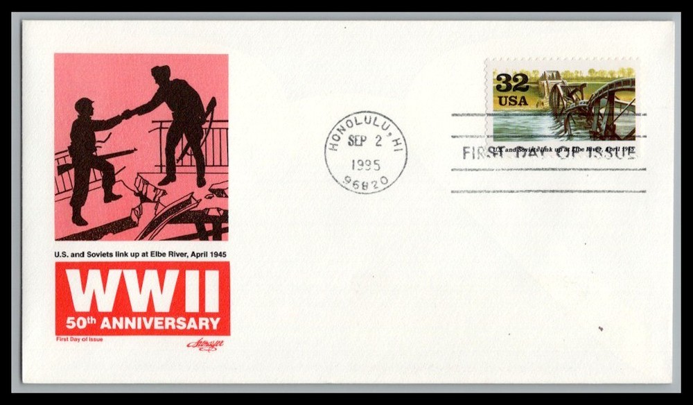 US FDC # 2971d 32c Elbe River  Artmaster   1995, 9p3099