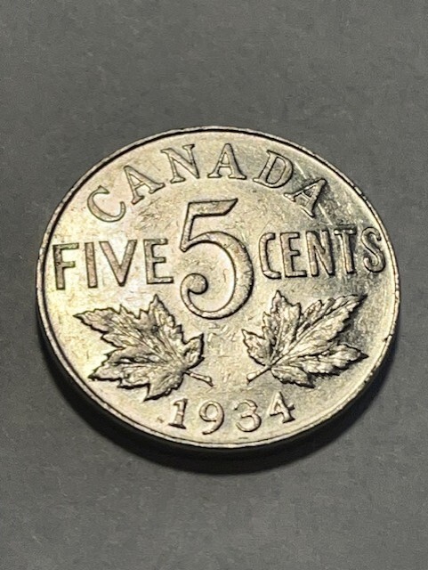 1934 Canada 5 Cents VF #16431-2