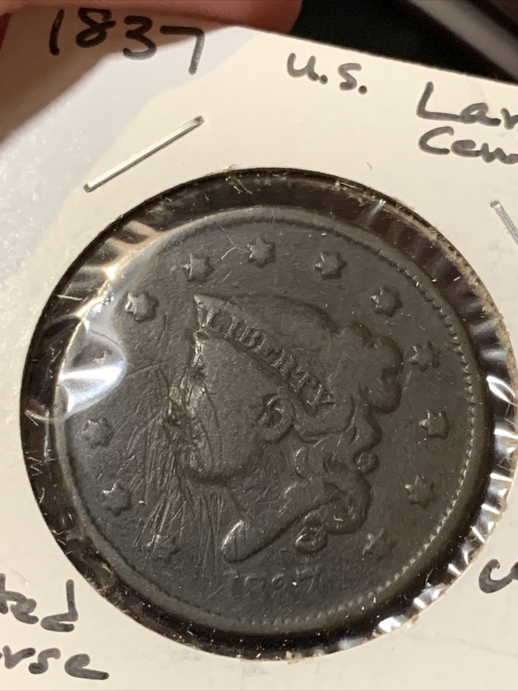 1837 Philadelphia Mint Copper Coronet Head Large Cent ~ ROTATED REVERSE ~