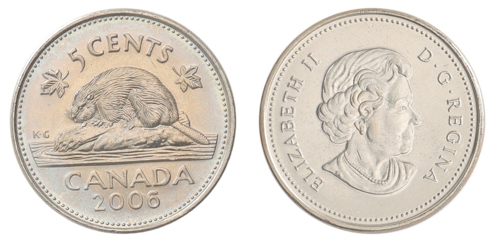 Canada 5 Cents, 2006, KM #491b, Mint