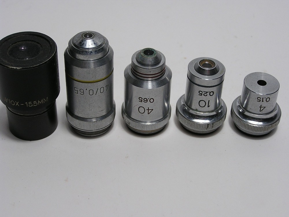 Vintage Microscope Objective Lens & Eye Piece Lens