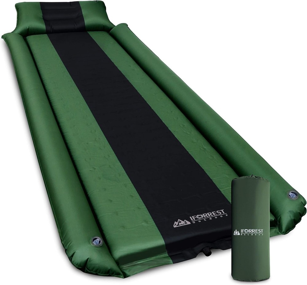 Compact Waterproof Sleeping Pad with Rollover Protection & Inflatable Pillow